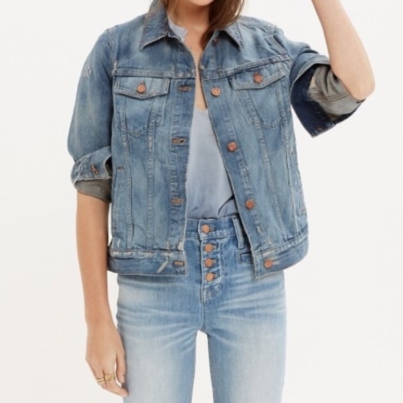 madewell distressed denim jacket